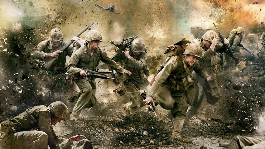 Soldati nella pittura del campo di battaglia, Il Pacifico, la seconda guerra mondiale, HBO Sfondo HD