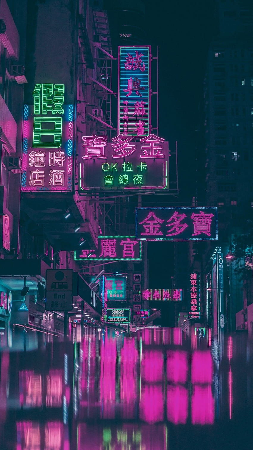 Hong Kong, Urban, Night, Shop Signs, Neon Lights, Buildings - Neon Lights - - HD phone wallpaper