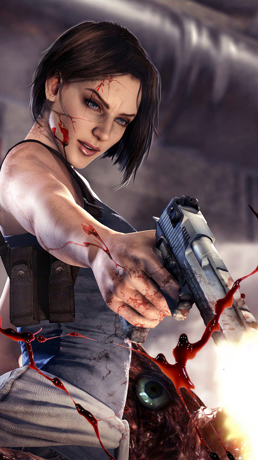 Jill Valentine, Resident Evil 3, Remake, telefon, , Tło i . Mocah, Resident Evil 3 Telefon Tapeta na telefon HD