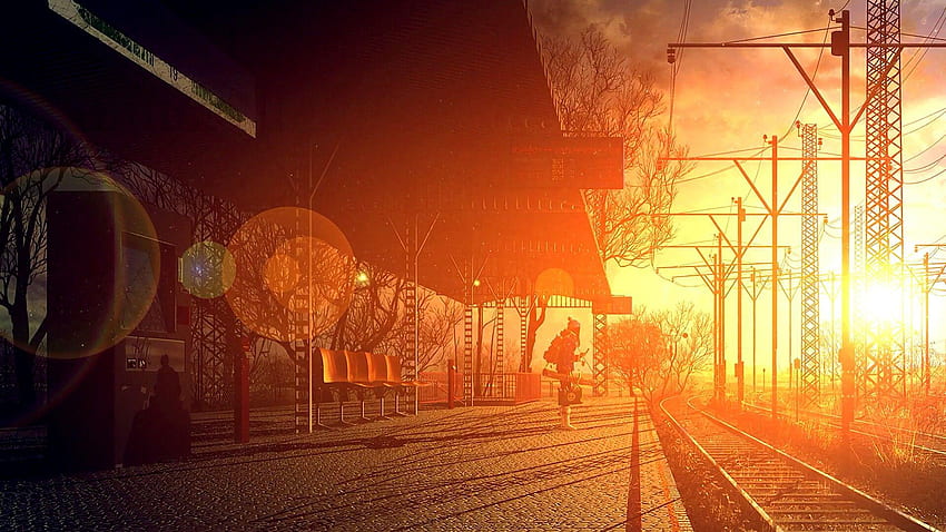 Anime Orange Sky, Orange City HD wallpaper | Pxfuel