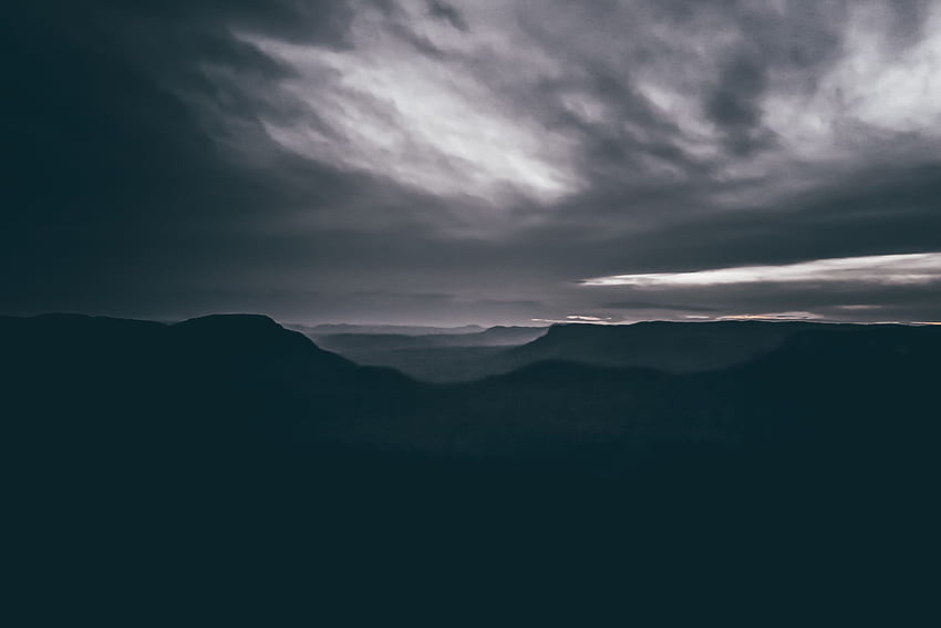Berge, Wolken, Dunkel, Nationalpark, Australien, Blue Mountains HD-Hintergrundbild