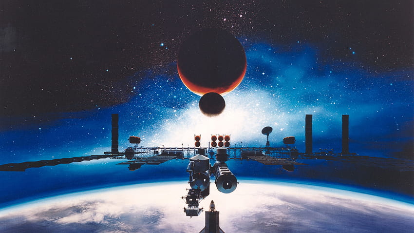 Raumstation, Mond, Erde, Mars, Galaxie, Universum Raumstation, Mond, Erde. Weltraumforschung, Raumstation, Nasa-Raumstation, ISS-Weltraum HD-Hintergrundbild