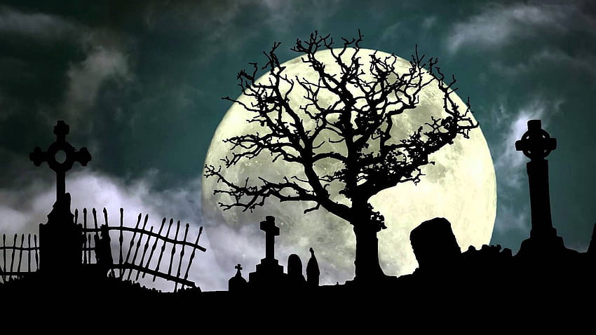 Spooky Halloween Graveyard. Halloween Graveyard Cemetery, Haunted Graveyard HD wallpaper