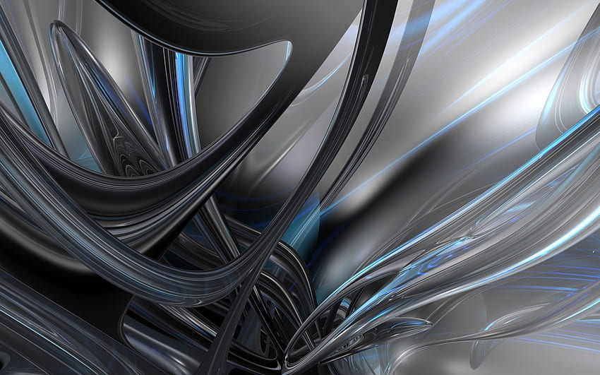 3D Wall Paper . epic background. Grey, Metal Abstract HD wallpaper