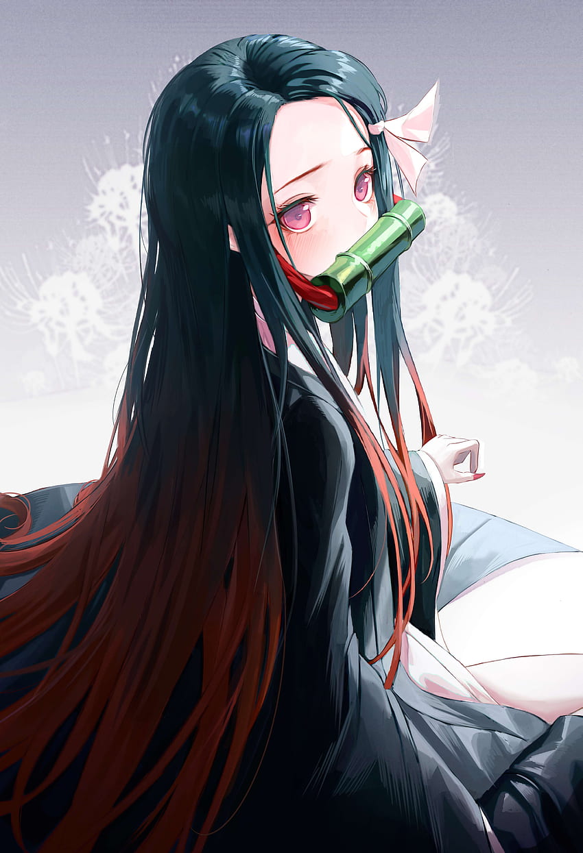 Anime Girl Nezuko ผู้พิชิตปีศาจ Nezuko น่ารัก วอลล์เปเปอร์โทรศัพท์ HD