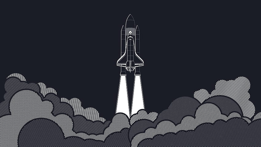 Space Shuttle Rocket Startup Concepts Minimalism Laptop Full, Minimalist, และ Background วอลล์เปเปอร์ HD