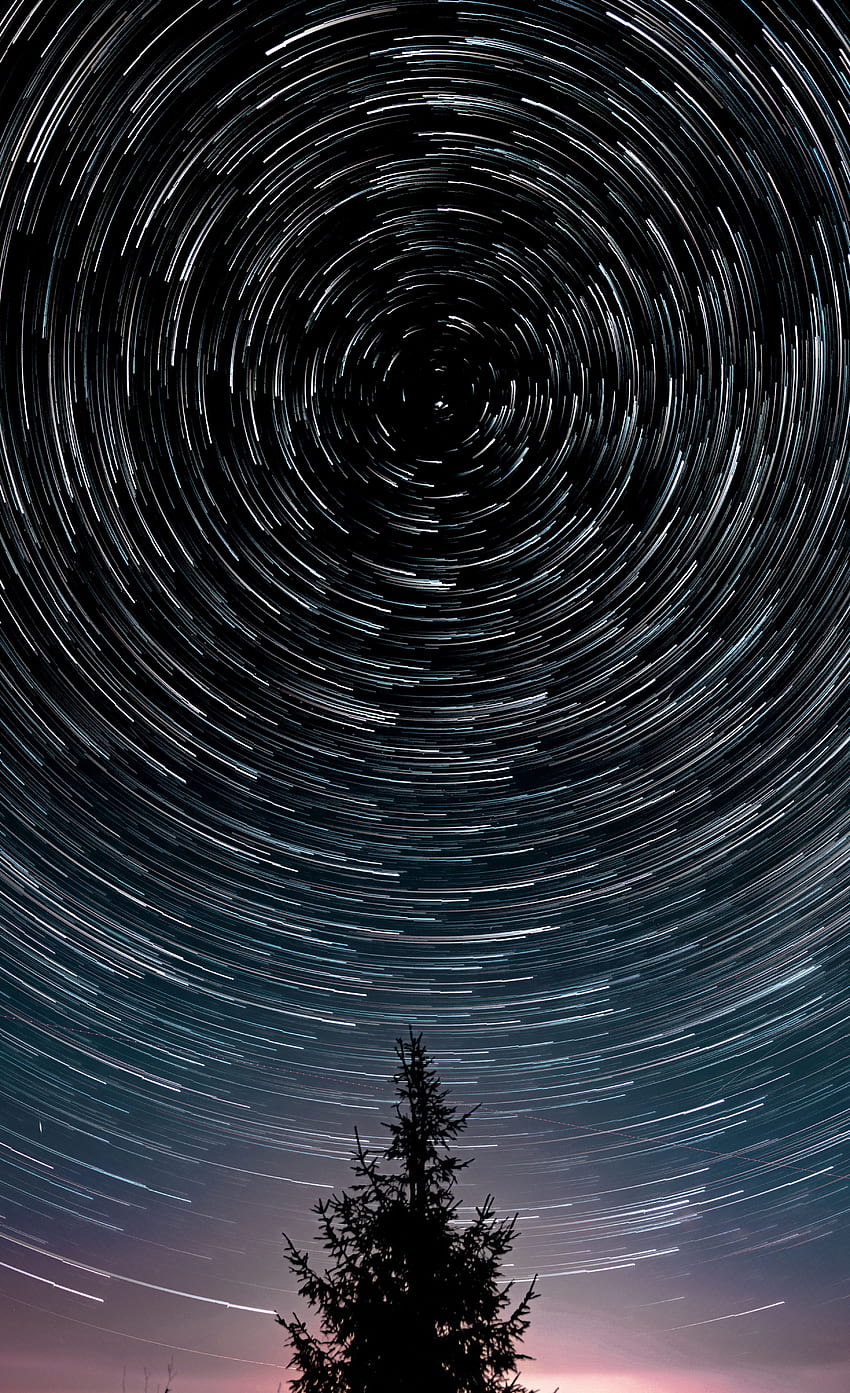 Stars, Night, Dark, Traffic, Movement, Long Exposure, Astronomy HD phone wallpaper