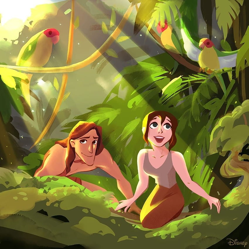 Casais Disney, Tarzan, Tarzan und Jane HD-Handy-Hintergrundbild