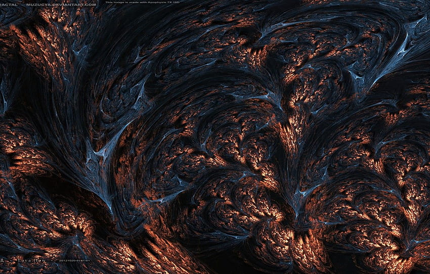 rocks, fractals, lava, lava flow for HD wallpaper