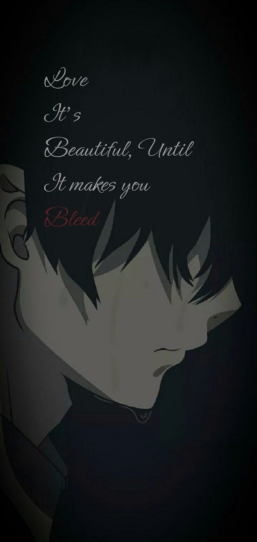 Love Quote, Anime, Sad life quotes, sad, Boy, Fake love HD phone ...