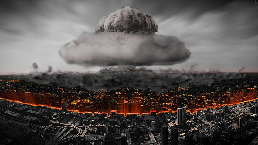 şehir, imha, bir nükleer patlama, atom bombası, çözünürlükte bölüm manzaraları, 1920X1080 Nükleer HD duvar kağıdı