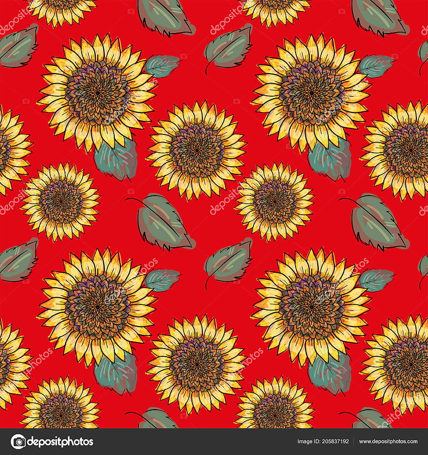 Sunflower With Red Background, Red and Yellow Sunflower HD phone wallpaper