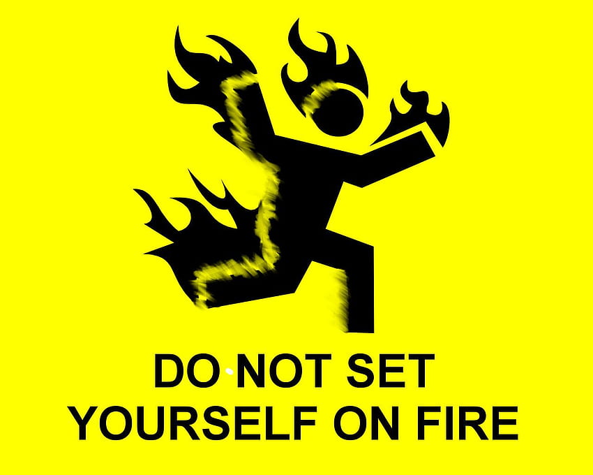 Do Not Set Yourself On Fire - Stick Figure On Fire, Stickman HD wallpaper