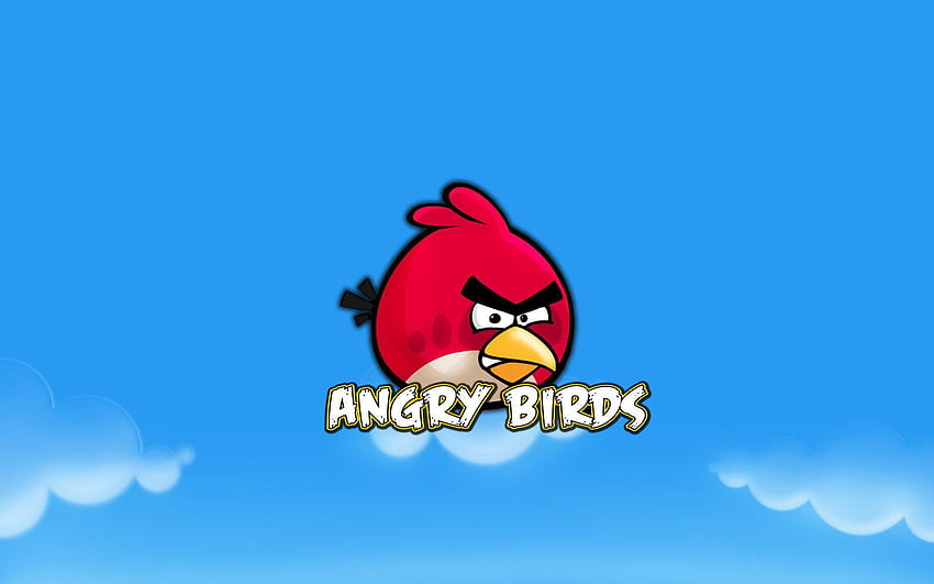 Oiseaux en colère dans une popularité écrasante, fond bleu, l'oiseau est assez en colère, où sont les cochons? – Dessin animé. Monde Fond d'écran HD