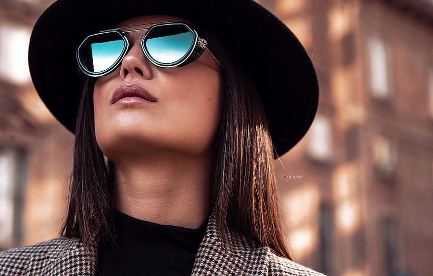 Girl, Face, The City, Hat, Glasses, David Ben Haim For , Section девушки HD wallpaper