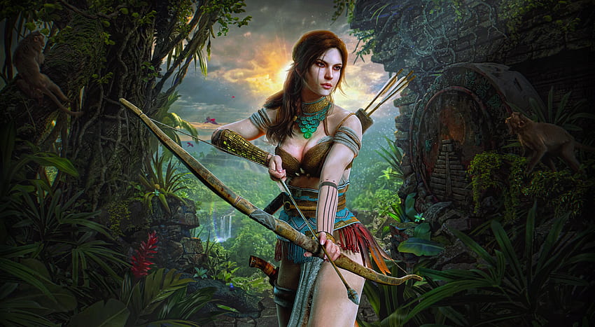 Lara Croft Hunter Girl - Shadow Of The Tomb Raider - - HD тапет