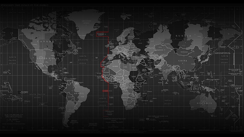 Mappa del mondo per Windows 10 Copia la mappa in bianco e nero, incredibile bianco e nero Sfondo HD