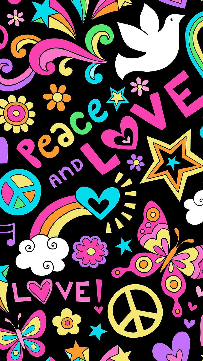 Peace And Love Background HD phone wallpaper