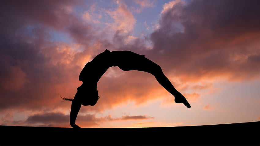 Gymnastik-Silhouette, niedlicher Turner HD-Hintergrundbild