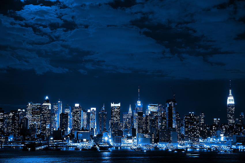 Kentsel Şehir Gecesi - New York Manzarası HD duvar kağıdı