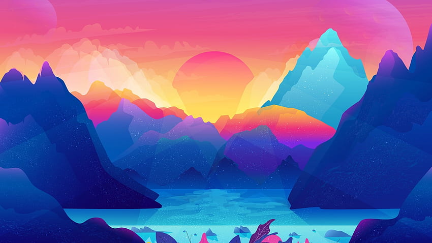 Mountains Sunset Digital Art [] for your , Mobile & Tablet. Explore Sunset Digital . Digital Art Background, Digital , Joann Digital , Digital Art HD wallpaper
