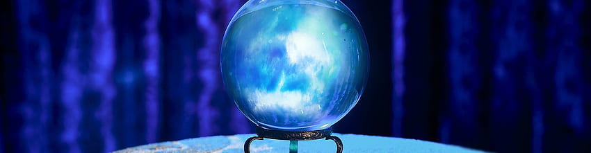 Sfera di cristallo blu - Previsione futura - - - Suggerimento, 1920x500 Sfondo HD