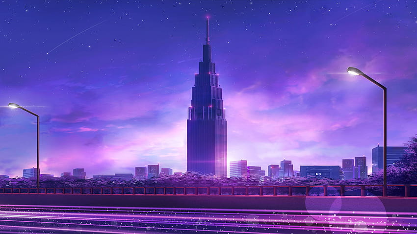Shinjuku Tokyo , Cidade , e Background, Purple Tokyo papel de parede HD