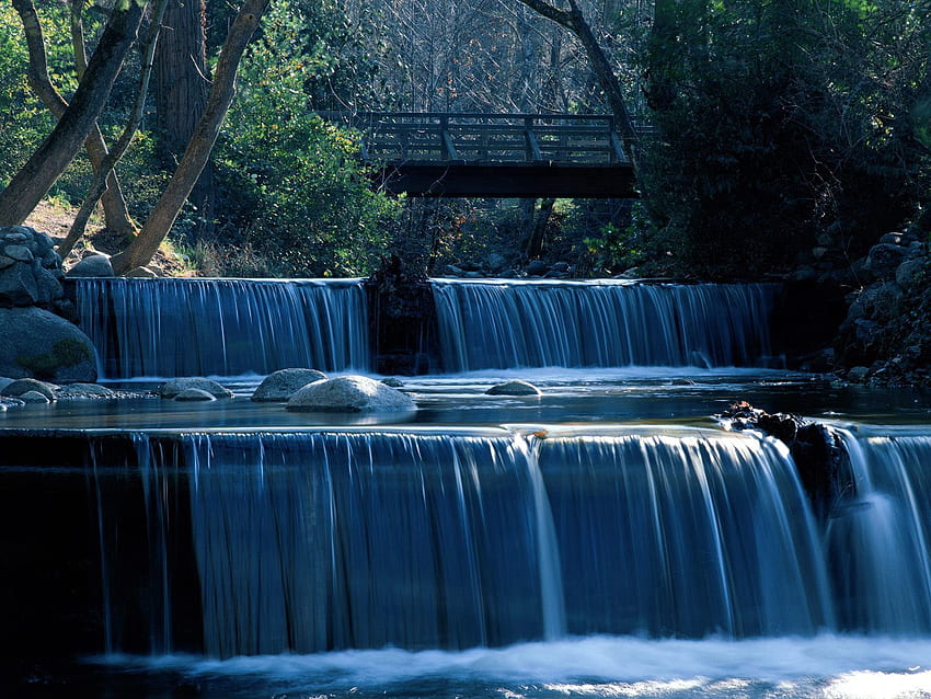 Nature, Waterfall, Cascades, Stripes, Streaks, Oregon HD wallpaper