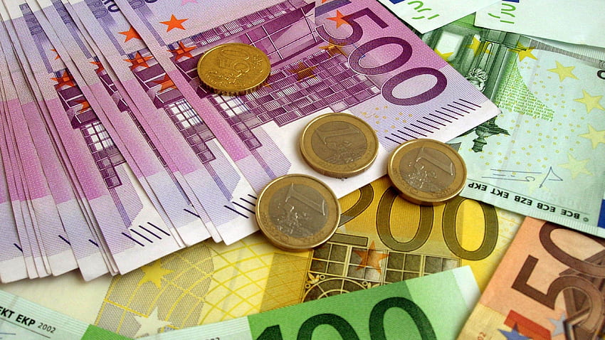 Argent Billets en euros Pièces Haute Définition Fond Windows 10 - L'argent abstrait Fond d'écran HD