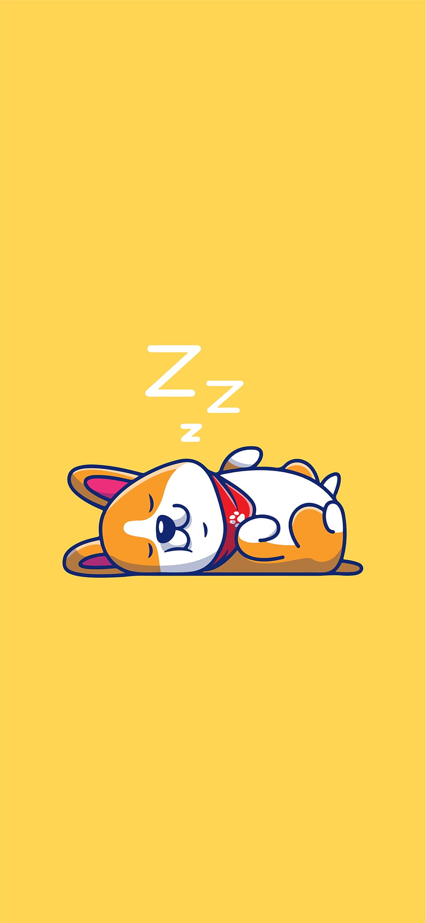 Dog, art, cartoon, drawing, yellow, sleeping_dog, cute_dog HD phone wallpaper