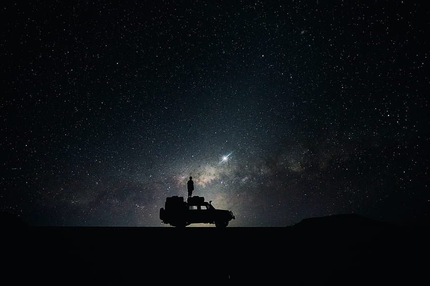 samochód, niebo, wszechświat, gwiazdy Tapeta HD