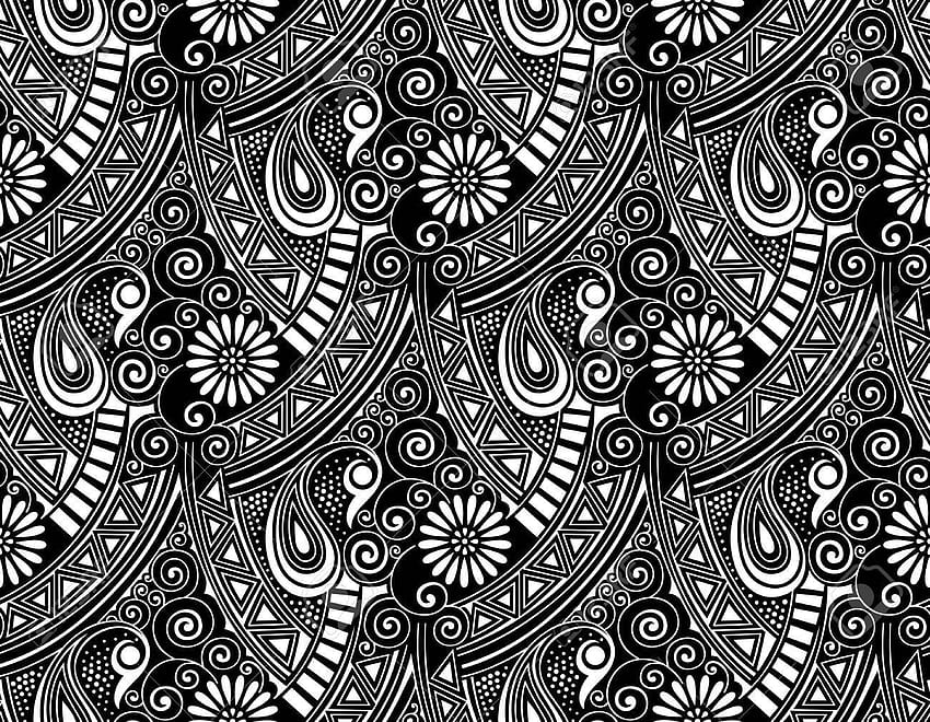 Paisley, Black White Paisley HD wallpaper