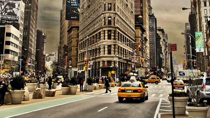 Städte, USA, Bewegung, Verkehr, USA, Straße, Manhattan HD-Hintergrundbild