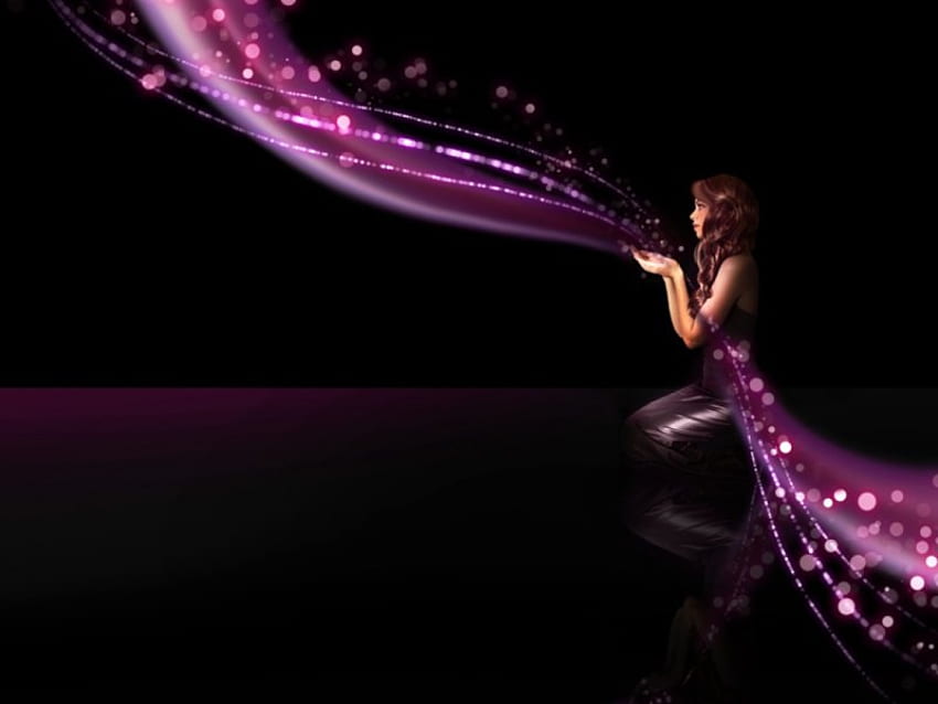 The Magic Within 작성자: sugargirl, purple, magic,flowing,fantasy,girl HD 월페이퍼