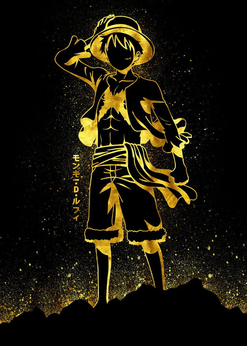 Pôster dourado de Luffy por Eternal Art. Displate. One piece iphone, manga anime one piece, tatuagens de uma peça Papel de parede de celular HD