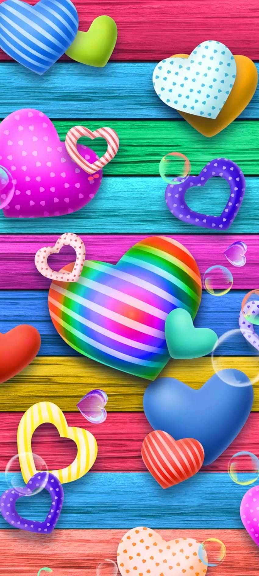 Colorful Heart Background HD wallpaper