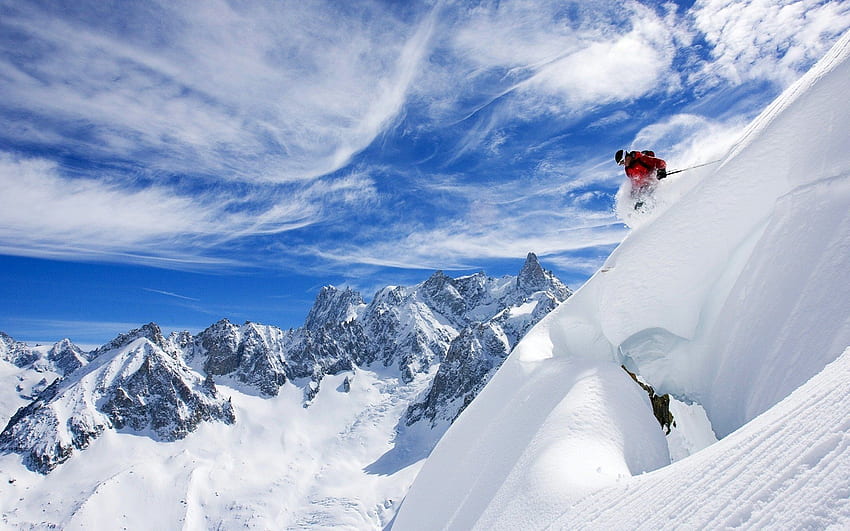 Skiing and Background, Ski Mountain HD wallpaper