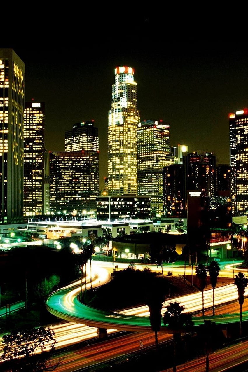 Los Angeles, miasto, noc, ulica Tapeta na telefon HD