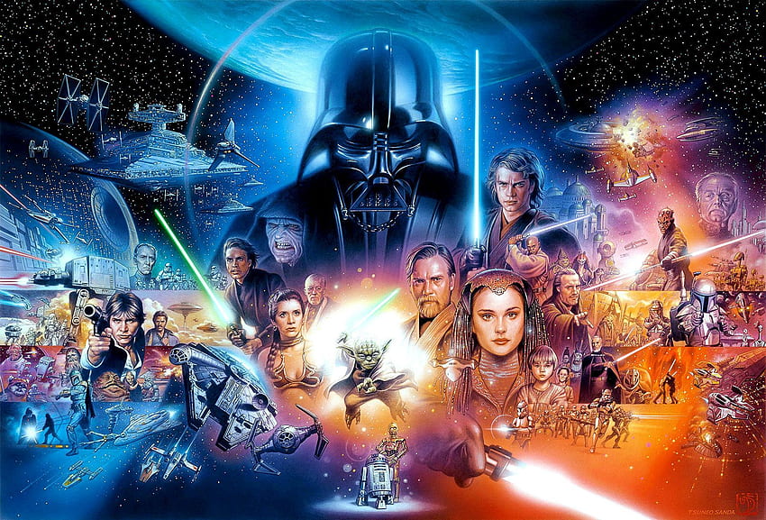 personnages de star wars wq2wcyd - A, Star Wars Collage Fond d'écran HD