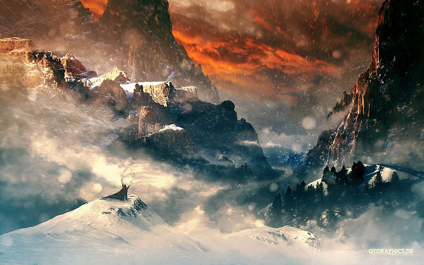 Creative & Graphics Hobbit Mountains , Phone, Misty Mountains HD wallpaper