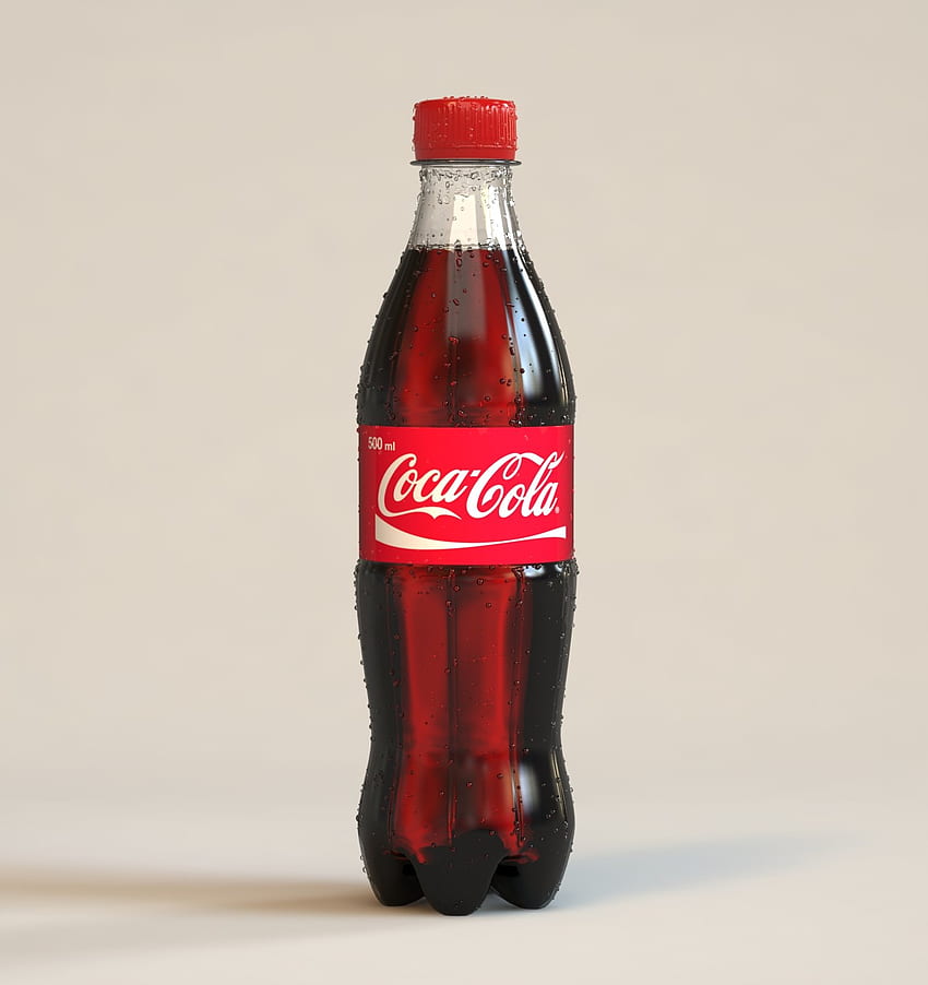 Botella de Coca Cola 500ml Modelo 3D, Coca-Cola 3D fondo de pantalla del teléfono