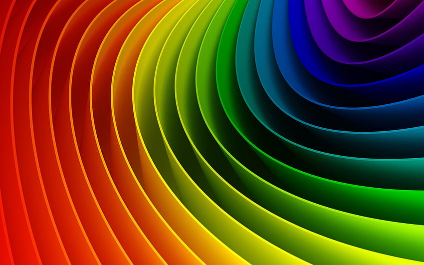 vortice arcobaleno colorato, vortice 3d, astrazione 3d colorata, vortice arcobaleno, colorato 3d Sfondo HD