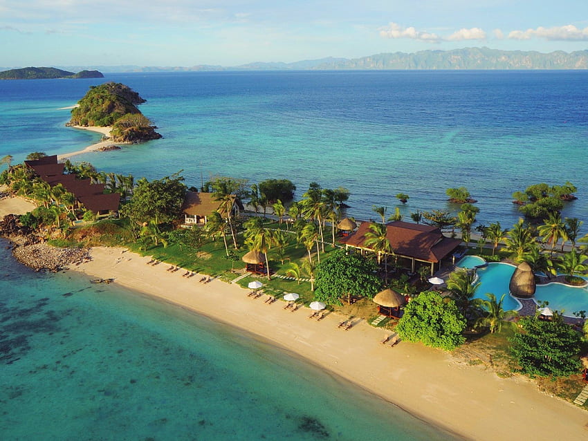 Malaroyroy Bulalacao Island Coron Palawan Resort Philippines View From Dron HD wallpaper