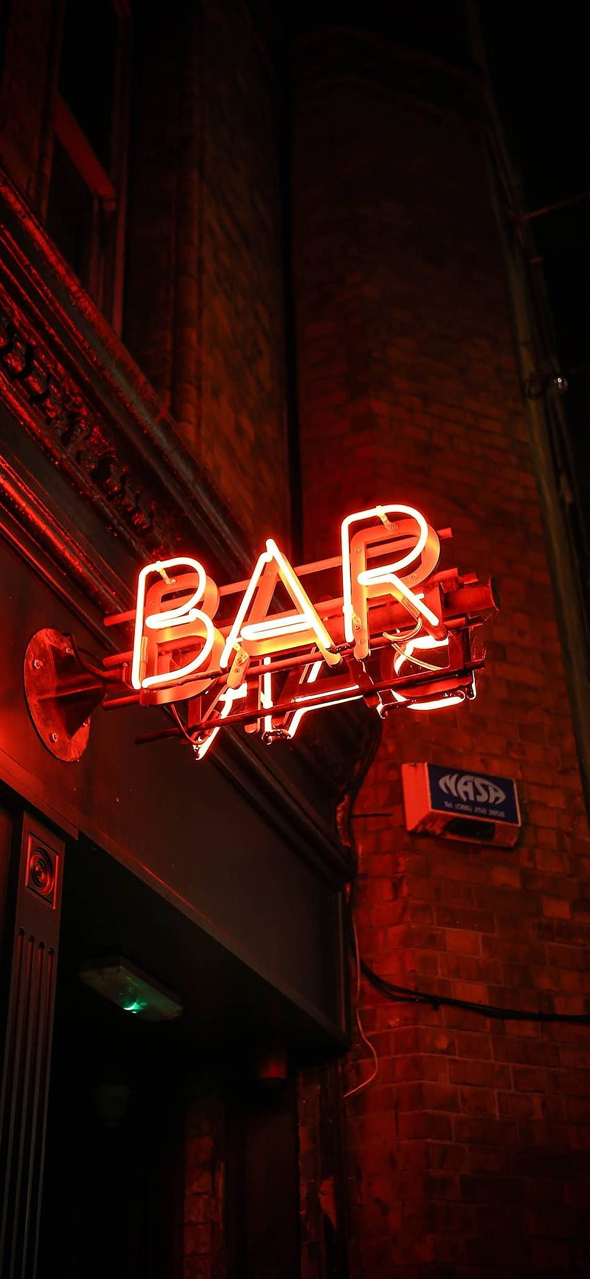 Night of BAR bar fascia for iPhone X, iPhone XS, Red Aesthetic Neon HD phone wallpaper