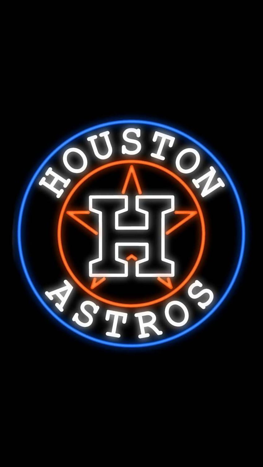 Houston Astros flag, MLB, orange blue metal background, american baseball  team, HD wallpaper