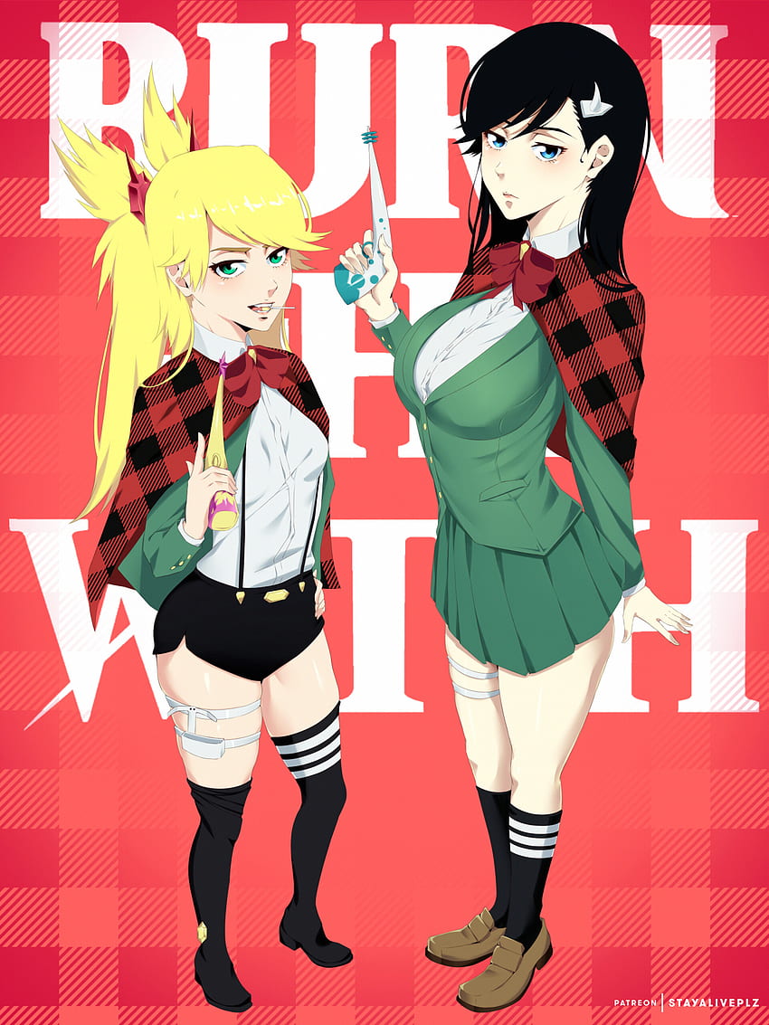burn the witch duo, knee, ninny, blackhair, blonde, noel, burnthewitch HD phone wallpaper
