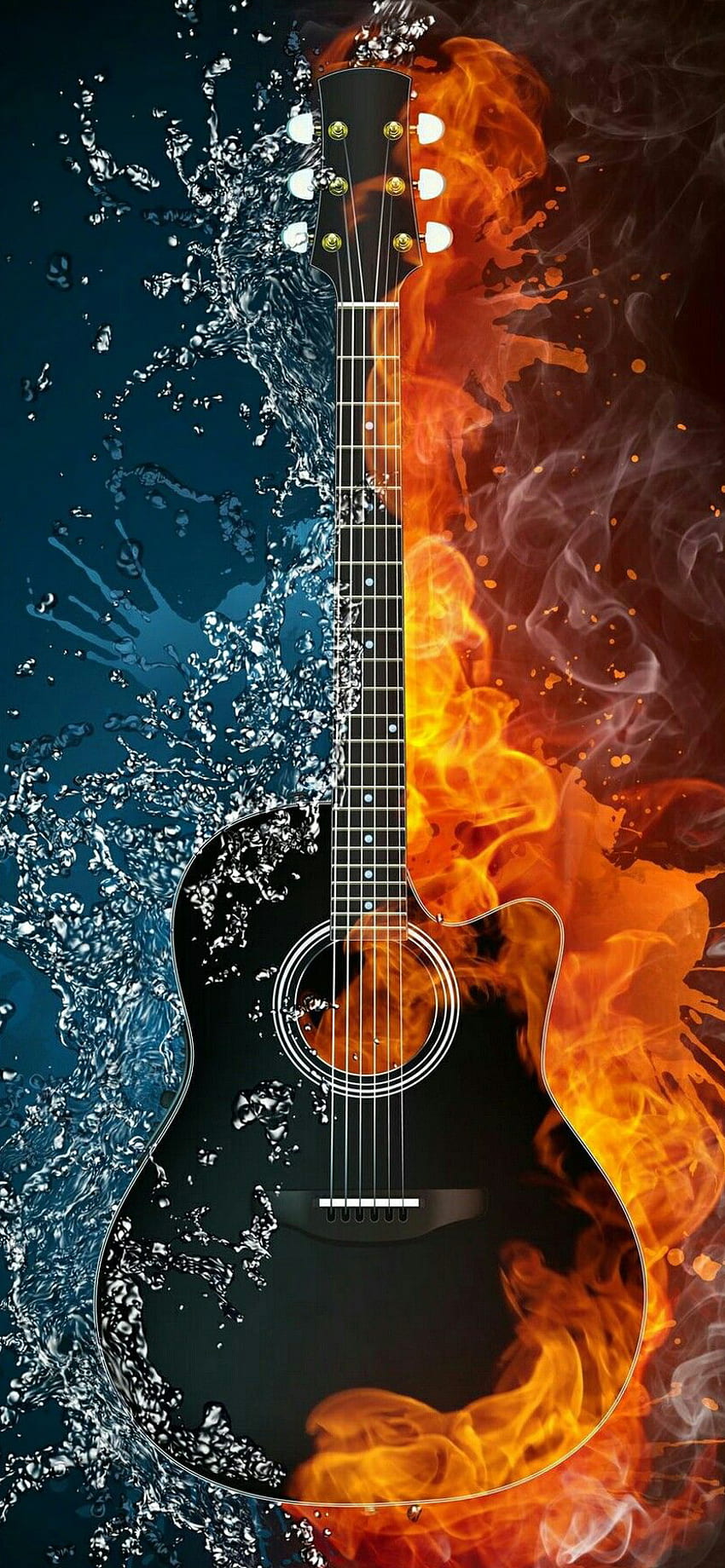 Flaming Guitar iPhone Wallpapers Free Download