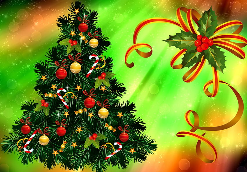Selamat Natal, musim dingin, penuh warna, bagus, latar belakang, bahagia, santa, tahun baru, suasana hati, hadiah, bola, indah, pohon, dekorasi, selamat, cantik, melompat, natal, indah Wallpaper HD