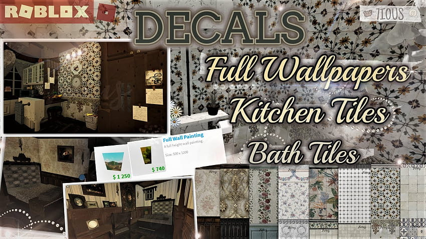 Decals Codes Full & Kitchen Tiles &Bath Tiles. Decals Ids. Bloxburg ROBLOX, Roblox Bloxburg HD wallpaper