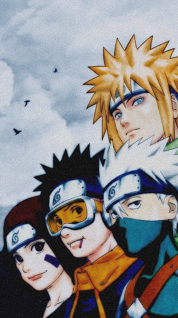 hatake kakashi, namikaze minato, uchiha obito, and nohara rin (naruto and 1  more) drawn by mtmting